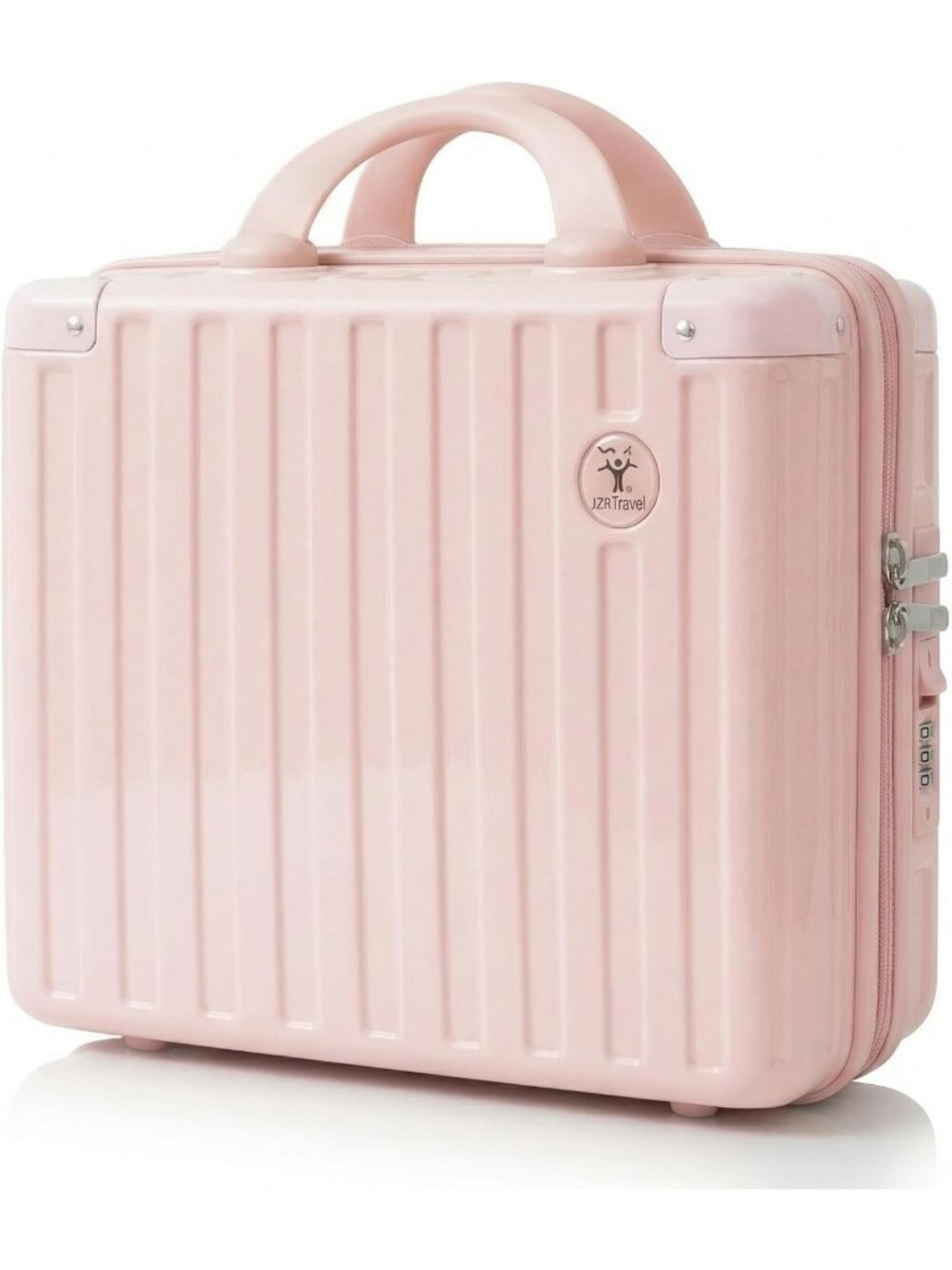 14-Inch Portable Waterproof Hard Shell Travel Makeup Case - Stylish Pink